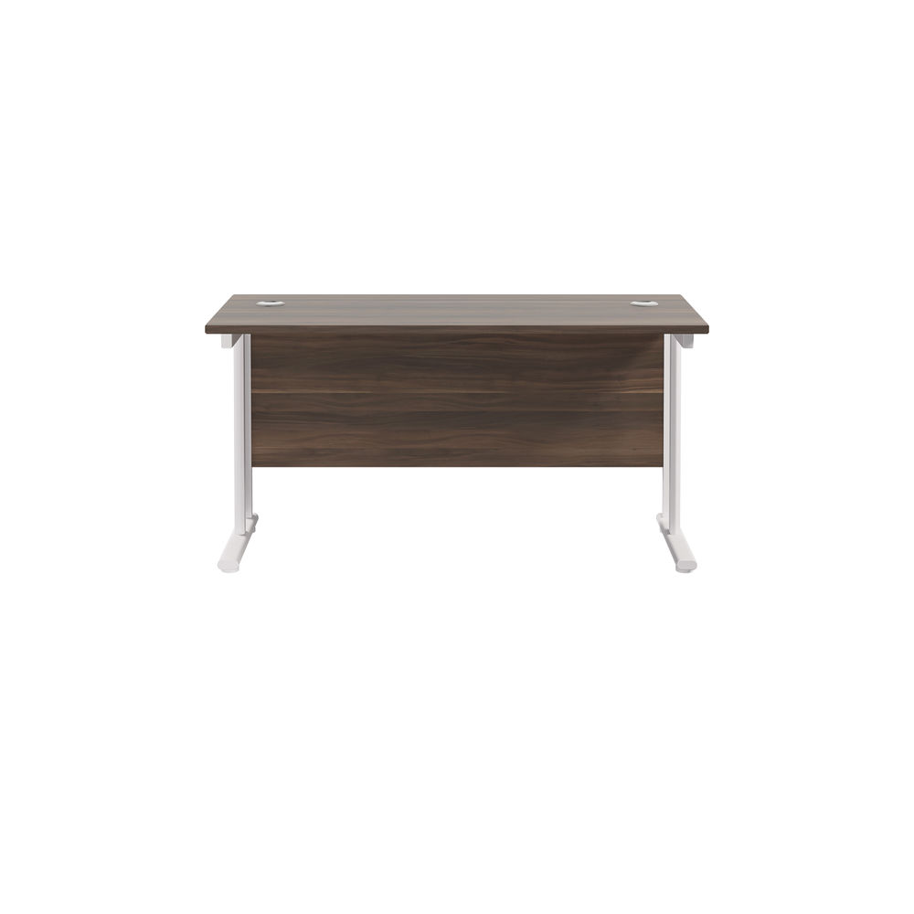 Jemini 1400x600mm Dark Walnut/White Rectangular Cantilever Desk