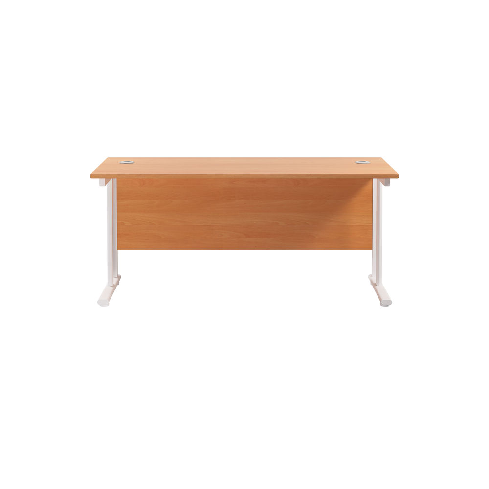 Jemini 1600x600mm Beech/White Cantilever Rectangular Desk