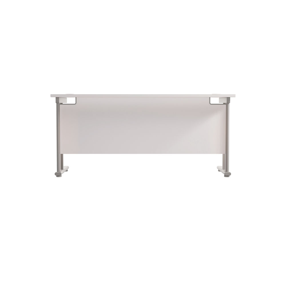 Jemini 1800x600mm White/Silver Cantilever Rectangular Desk