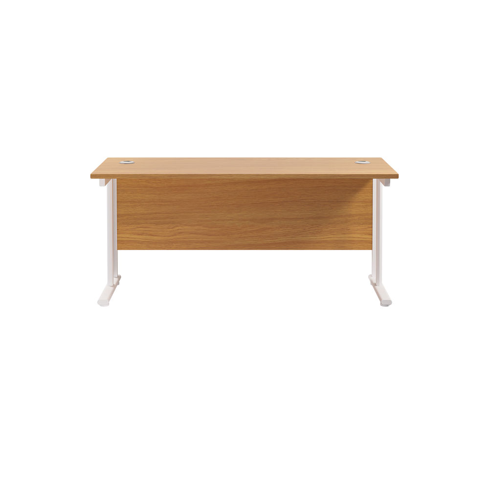 Jemini 1800x600mm Nova Oak/White Rectangular Cantilever Desk