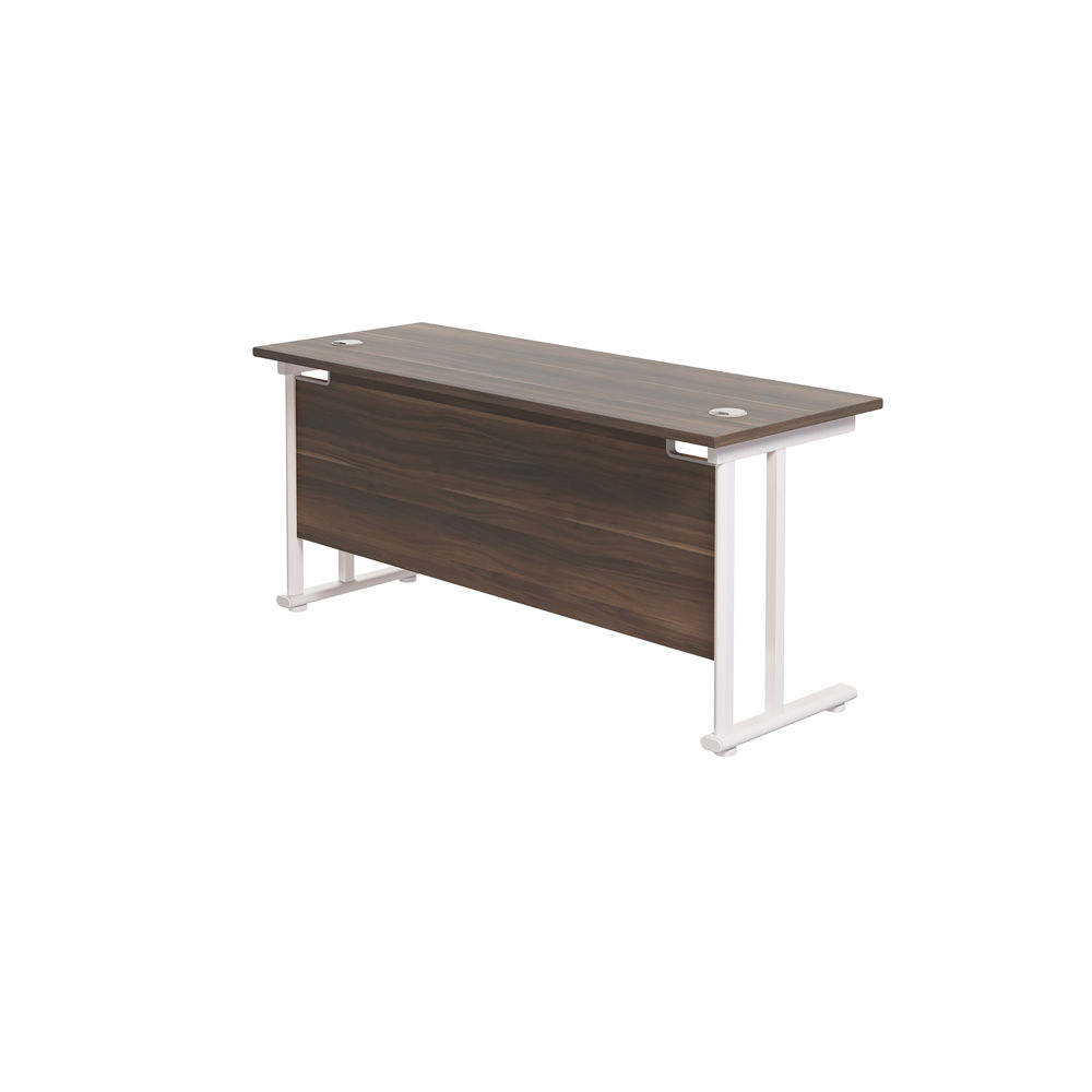 Jemini 1800x600mm Dark Walnut/White Cantilever Rectangular Desk