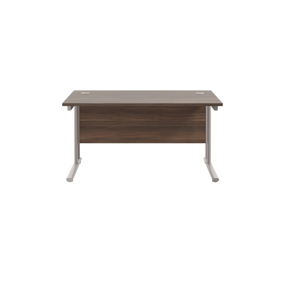 Jemini 1200x800mm Dark Walnut/Silver Rectangular Cantilever Desk