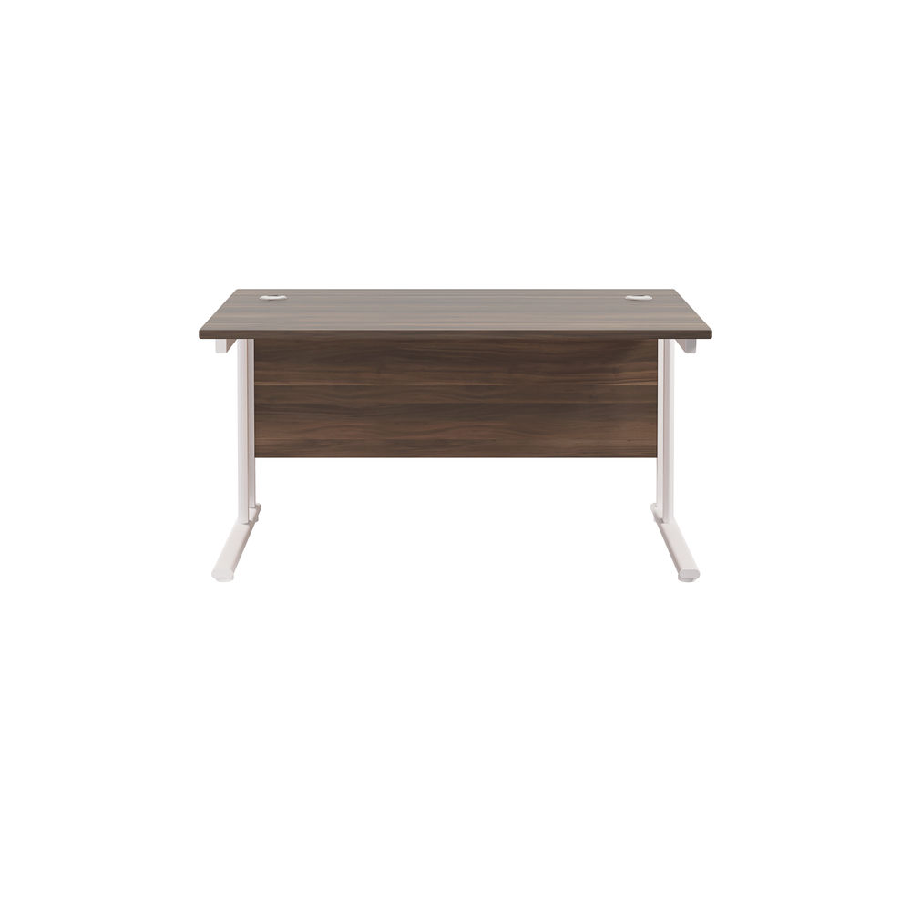 Jemini 1200x800mm Dark Walnut/White Cantilever Rectangular Desk