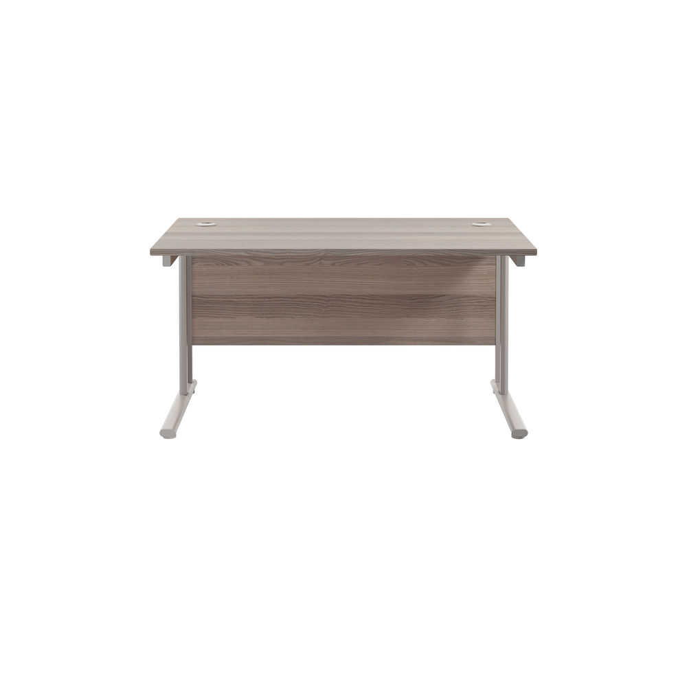 Jemini 1400x800mm Grey Oak/Silver Cantilever Rectangular Desk