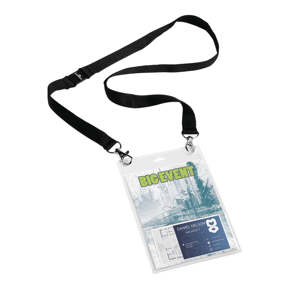 Durable A6 Name Badge with Textile Lanyard (Pk 10) 852501