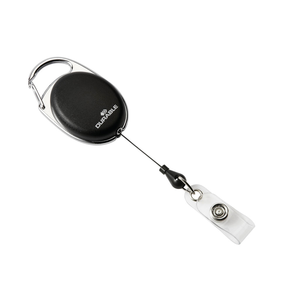 Durable Badge Reel Black (Pack of 10) - 8324/01