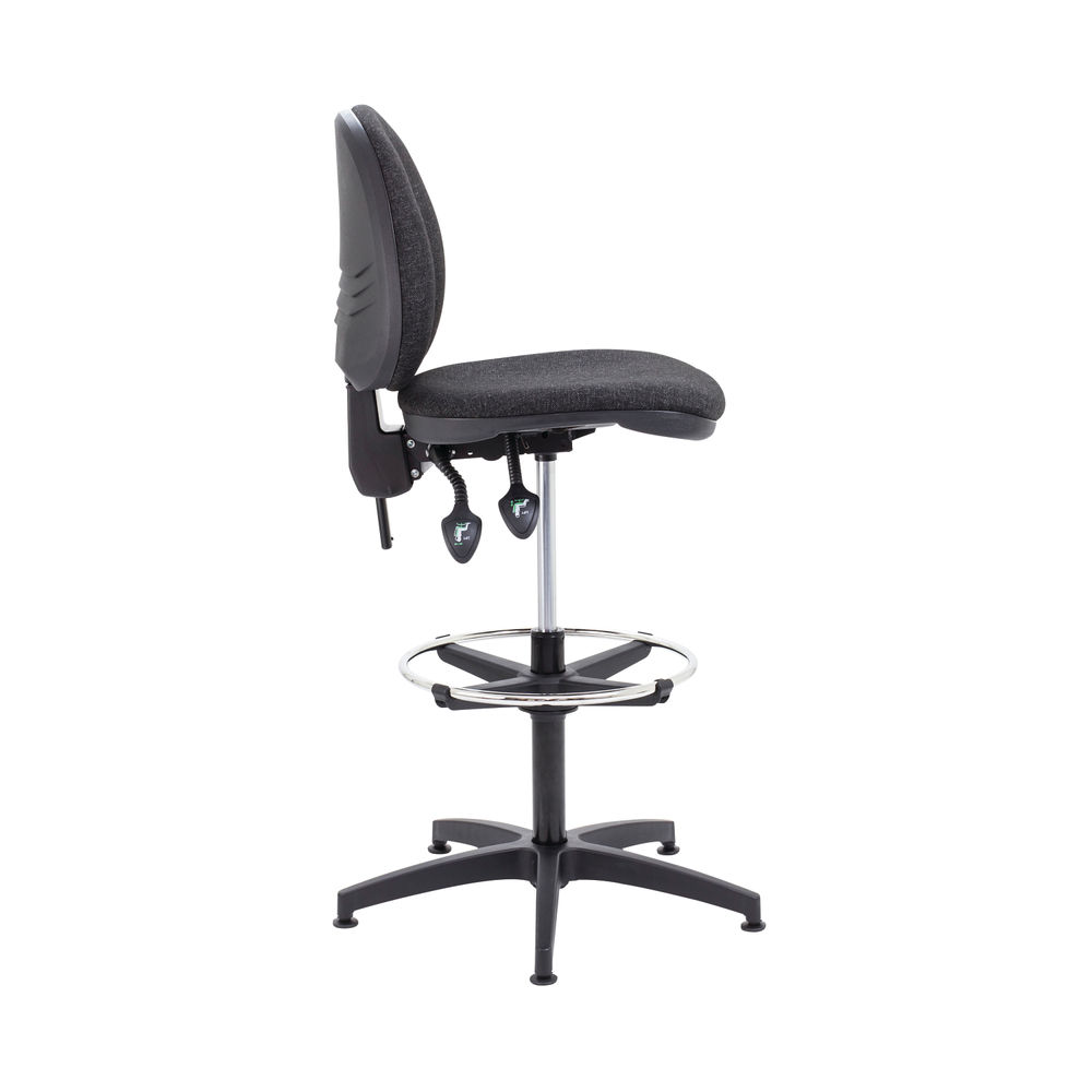 Arista Charcoal Adjustable Foot Rest Draughtsman Chair