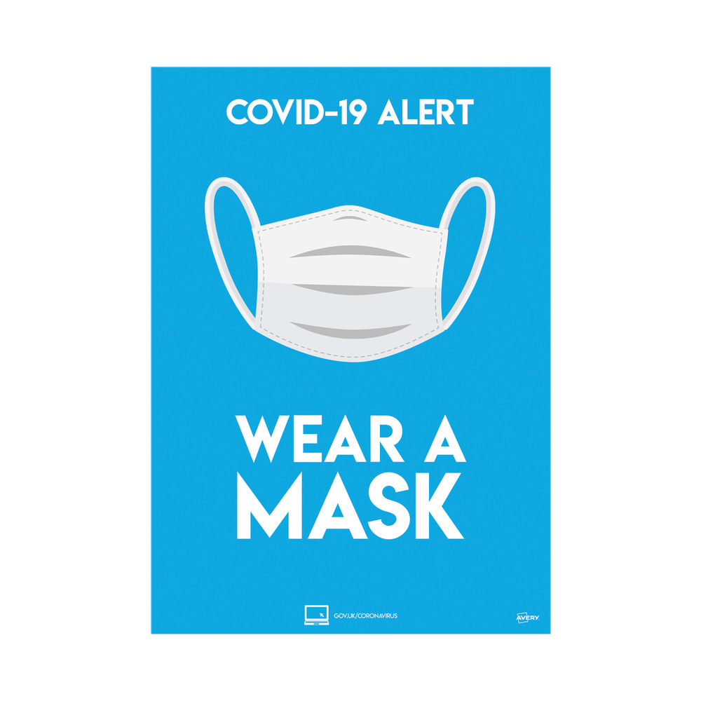 Avery Wear A Mask Poster A4 (Pack of 2) COVWMA4