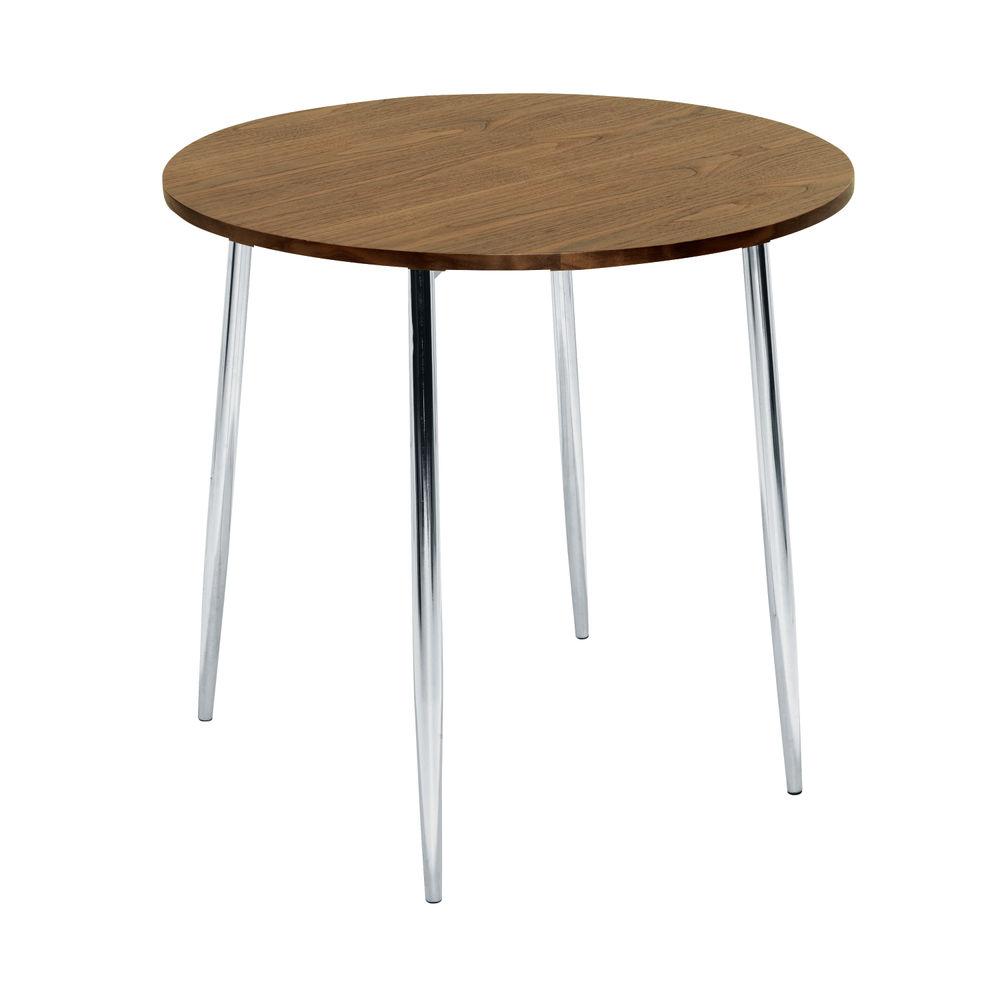 Jemini Bistro Table Round 800x800x740mm Walnut/Chrome KF838316