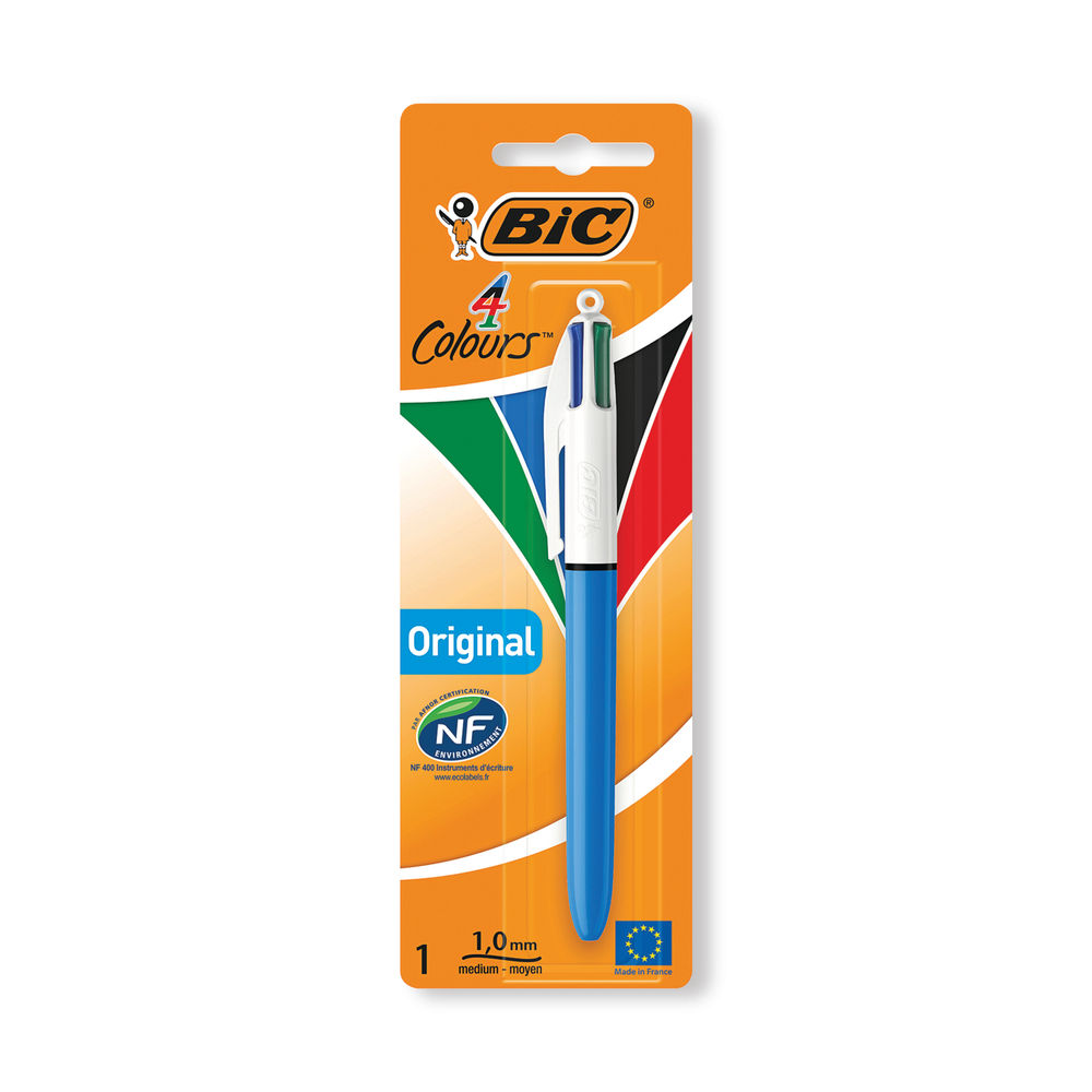 Bic 4 Colours Retractable Ballpoint Pen Black/Blue/Red/Green (Pack of 10) 8032232