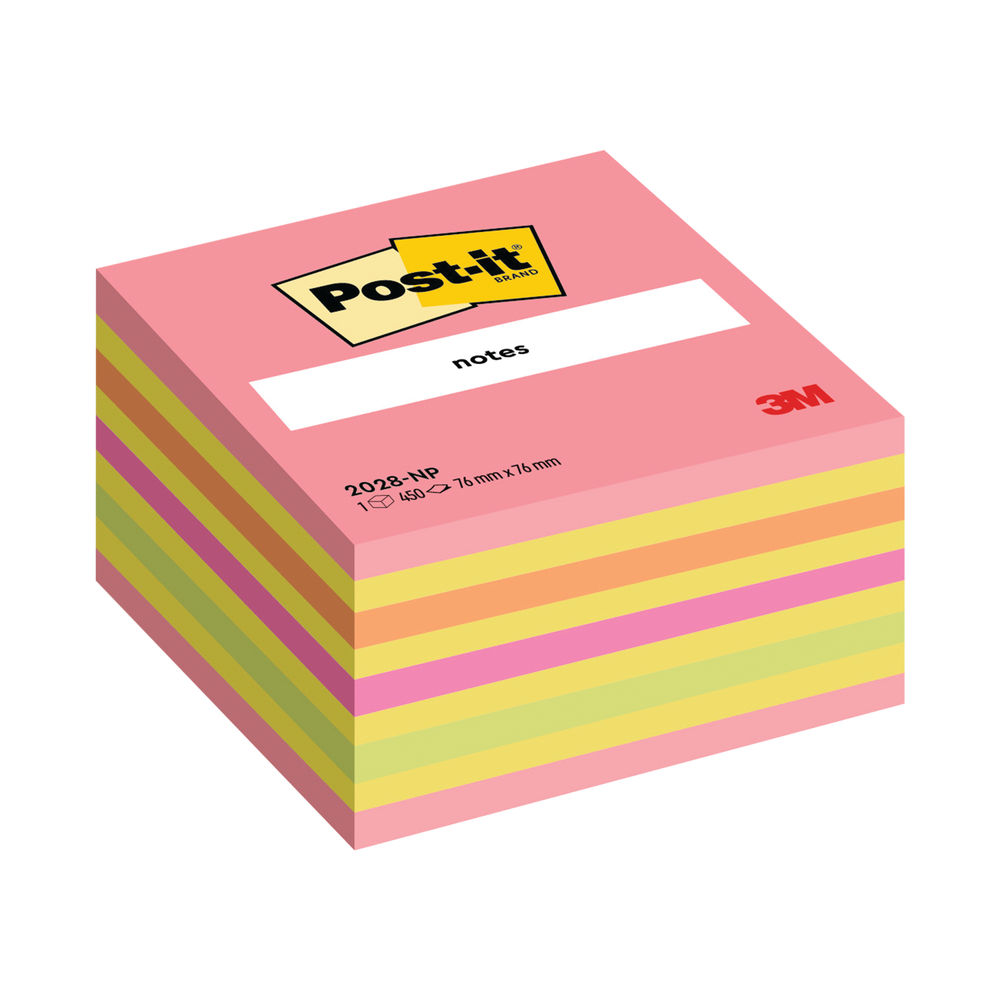 Post-it 76 x 76mm Neon Notes Cube | 2028 NP