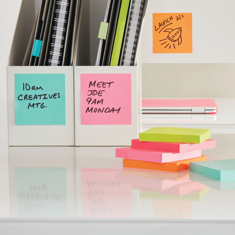 Post-it 76 x 76mm Neon Notes Cube