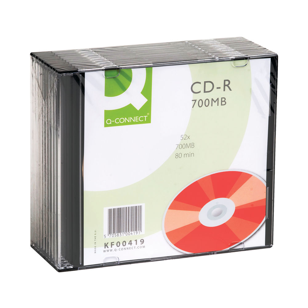 Q-Connect CD-R 700MB/80minutes in Slim Jewel Case (Pack of 10)