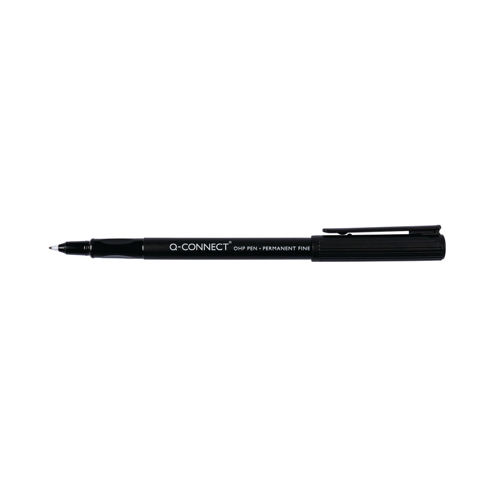 Q-Connect OHP Pen Permanent Fine Black (Pack of 10) KF01068