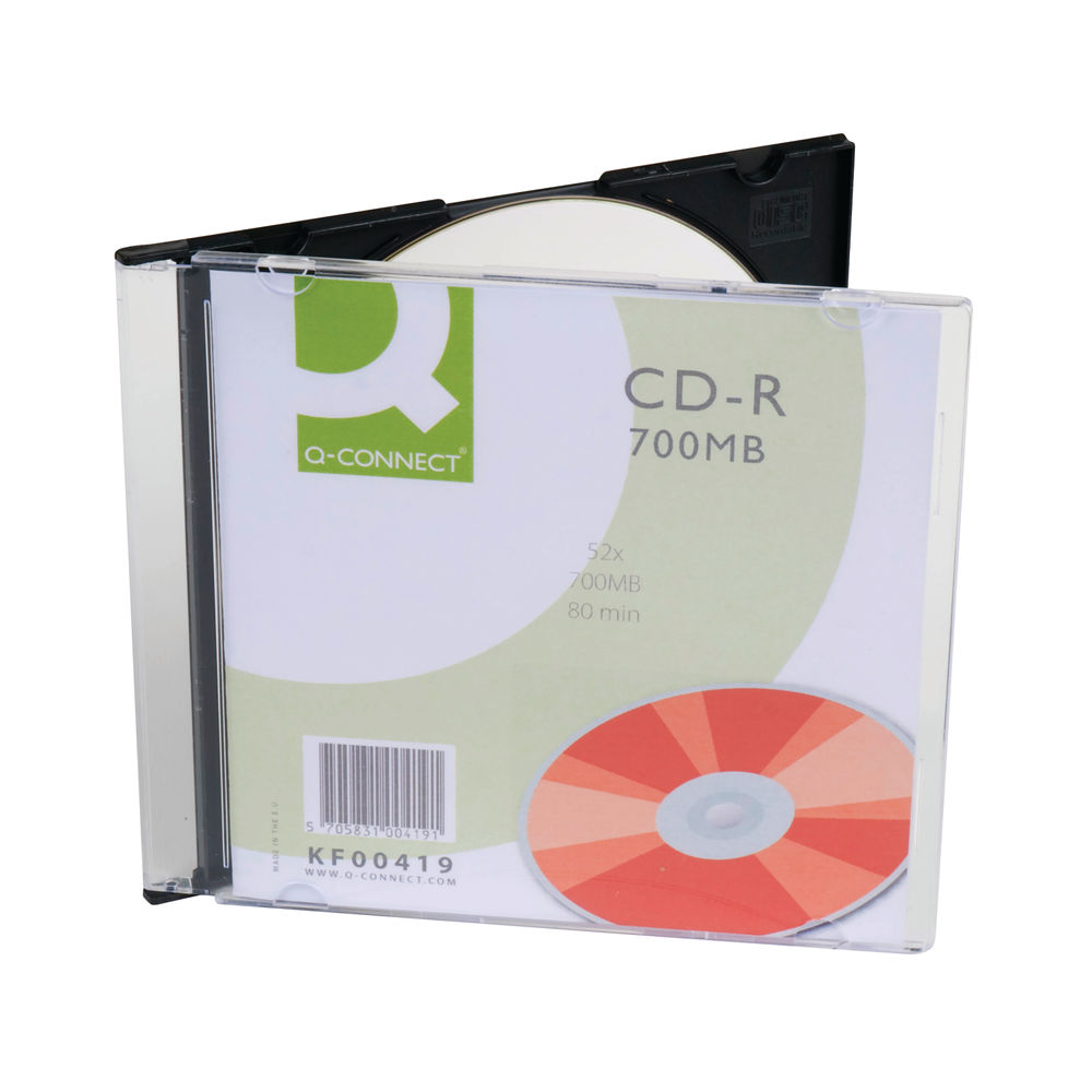 Q-Connect CD-R 700MB/80minutes in Slim Jewel Case (Pack of 10)