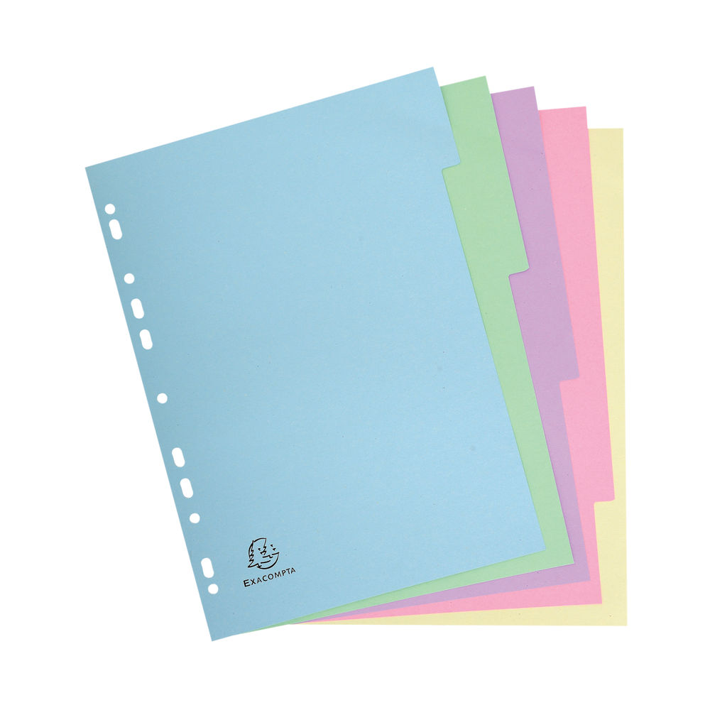 Exacompta Pastel A4 5-Part Recycled Dividers