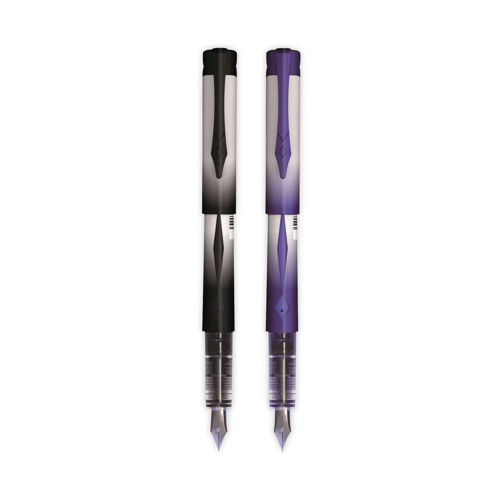 Snopake Platignum Black Fountain Pens (Pack of 12)