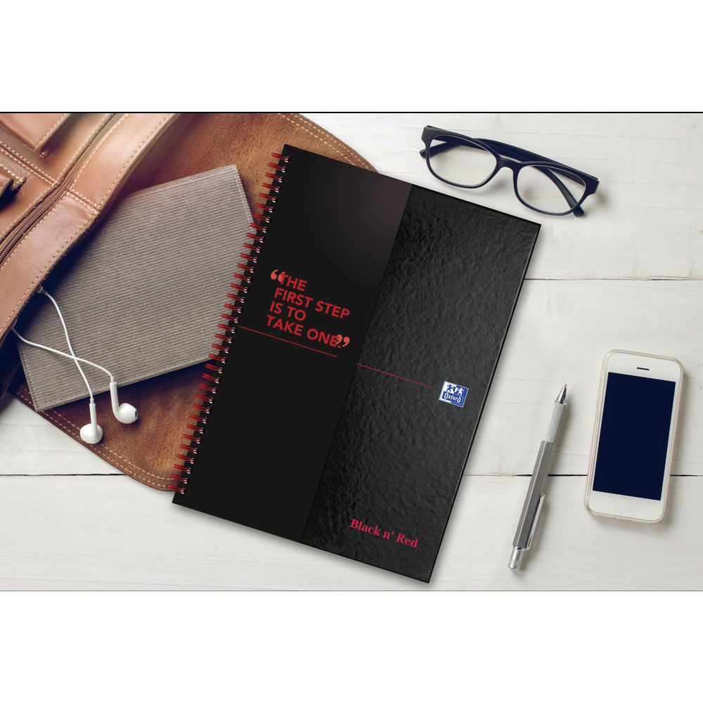 Black n’ Red A4 Hardback Wirebound Notebook (Pack of 5 + 2 FREE)