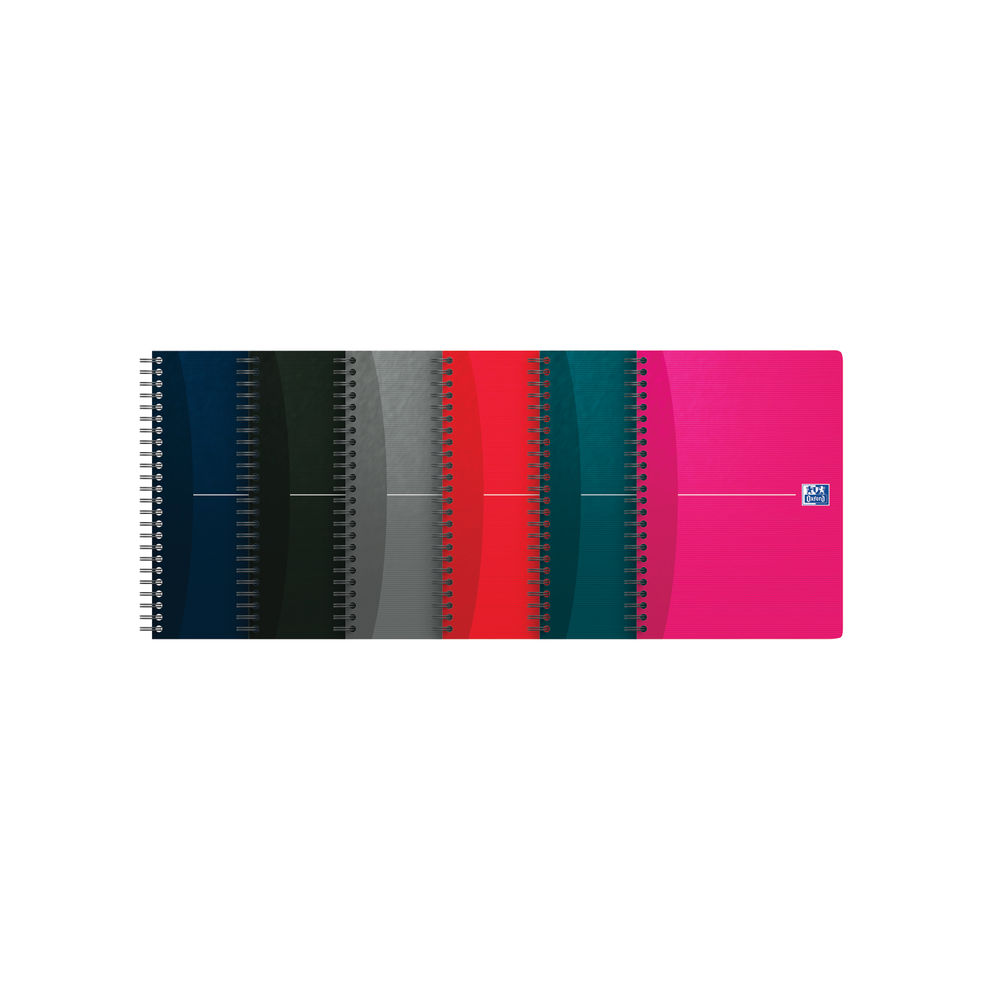 Oxford A5 Assorted Cover Wire Bound Notebook (Pack of 5)