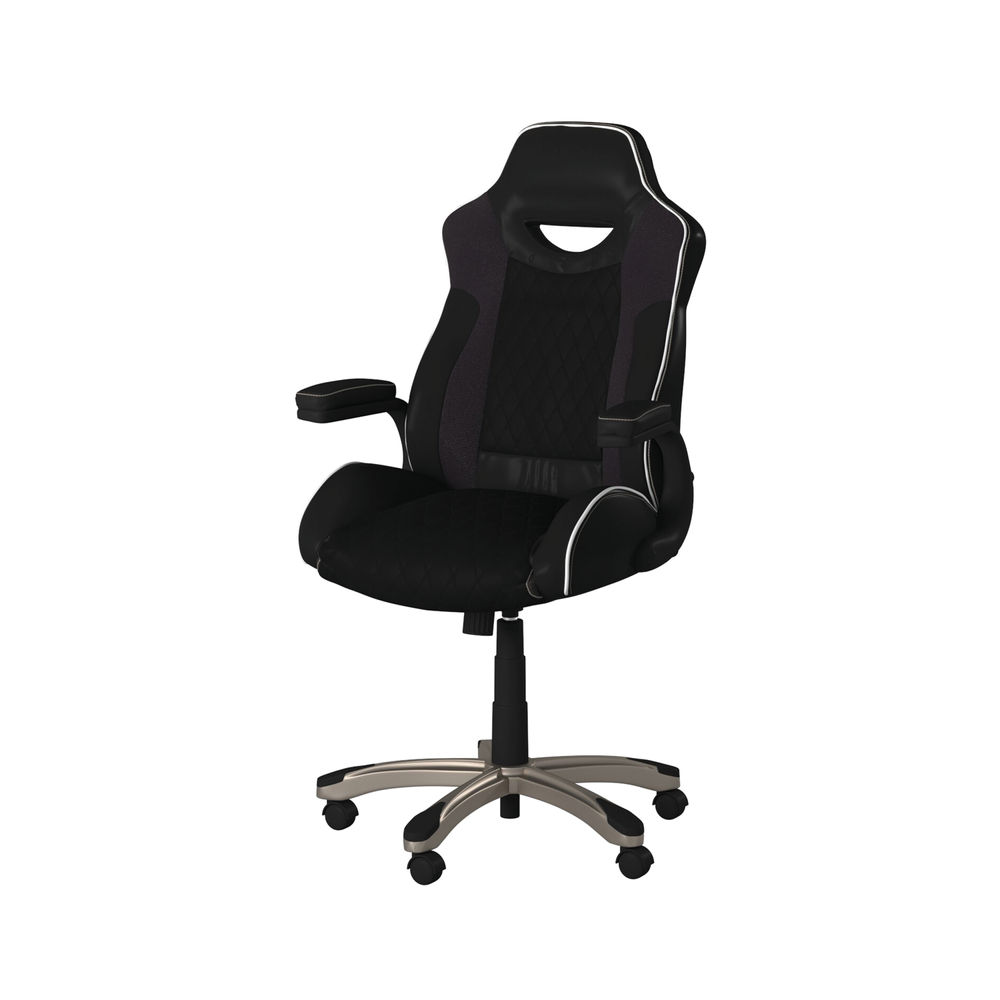 Alphason Silverstone Medium Back Gaming Chair Faux Leather Black