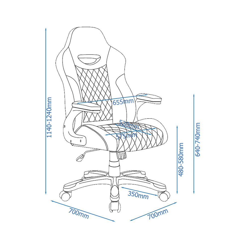 Alphason Silverstone Medium Back Gaming Chair Faux Leather Black