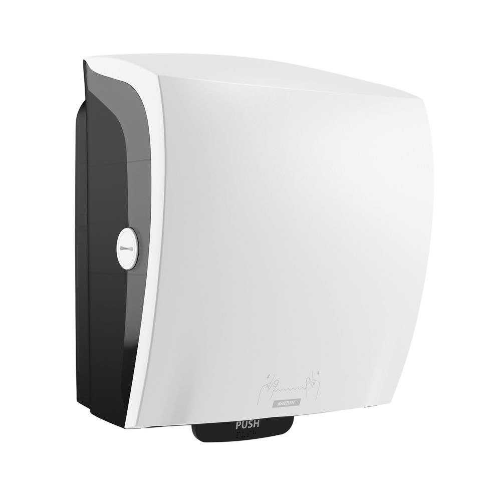 Katrin Plastic Dispenser for System Paper Towel Roll White 82094