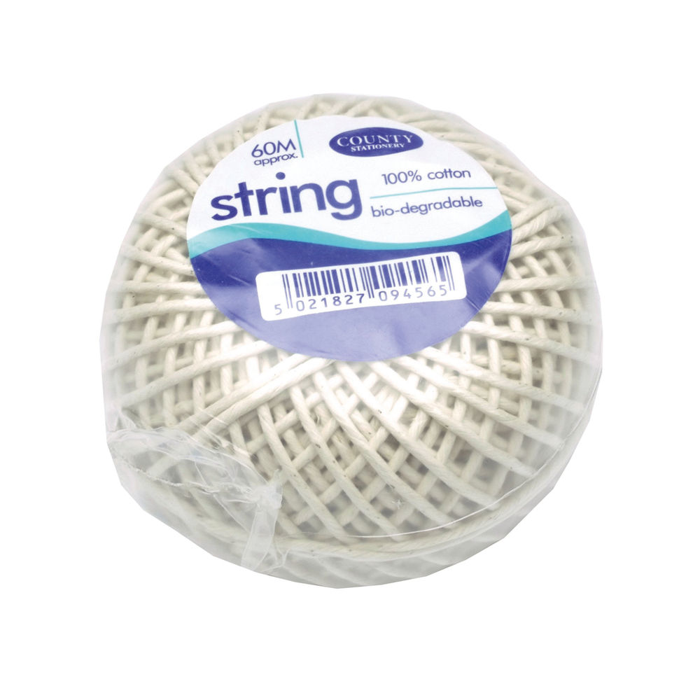 County Cotton String Ball Medium 60m (Pack of 12) C176