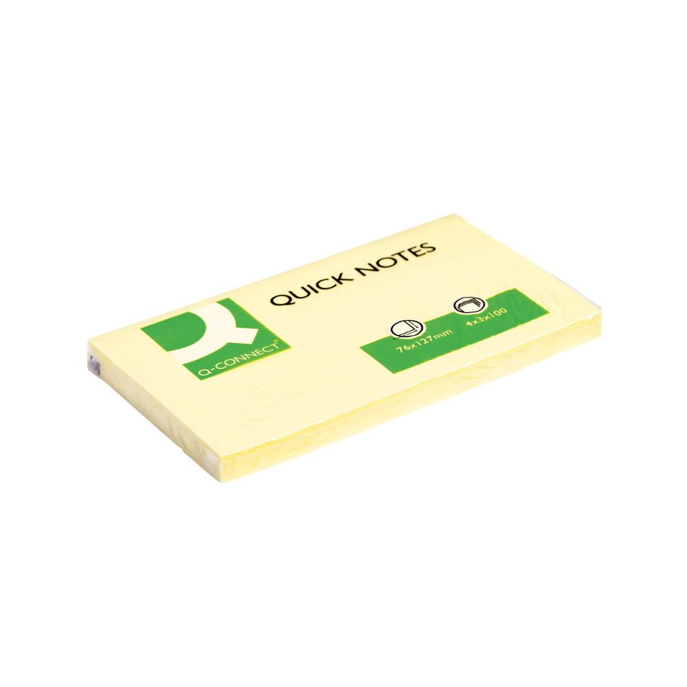 Q-Connect Quick Notes 76 x 127mm Yellow (12 Pack) KF10503