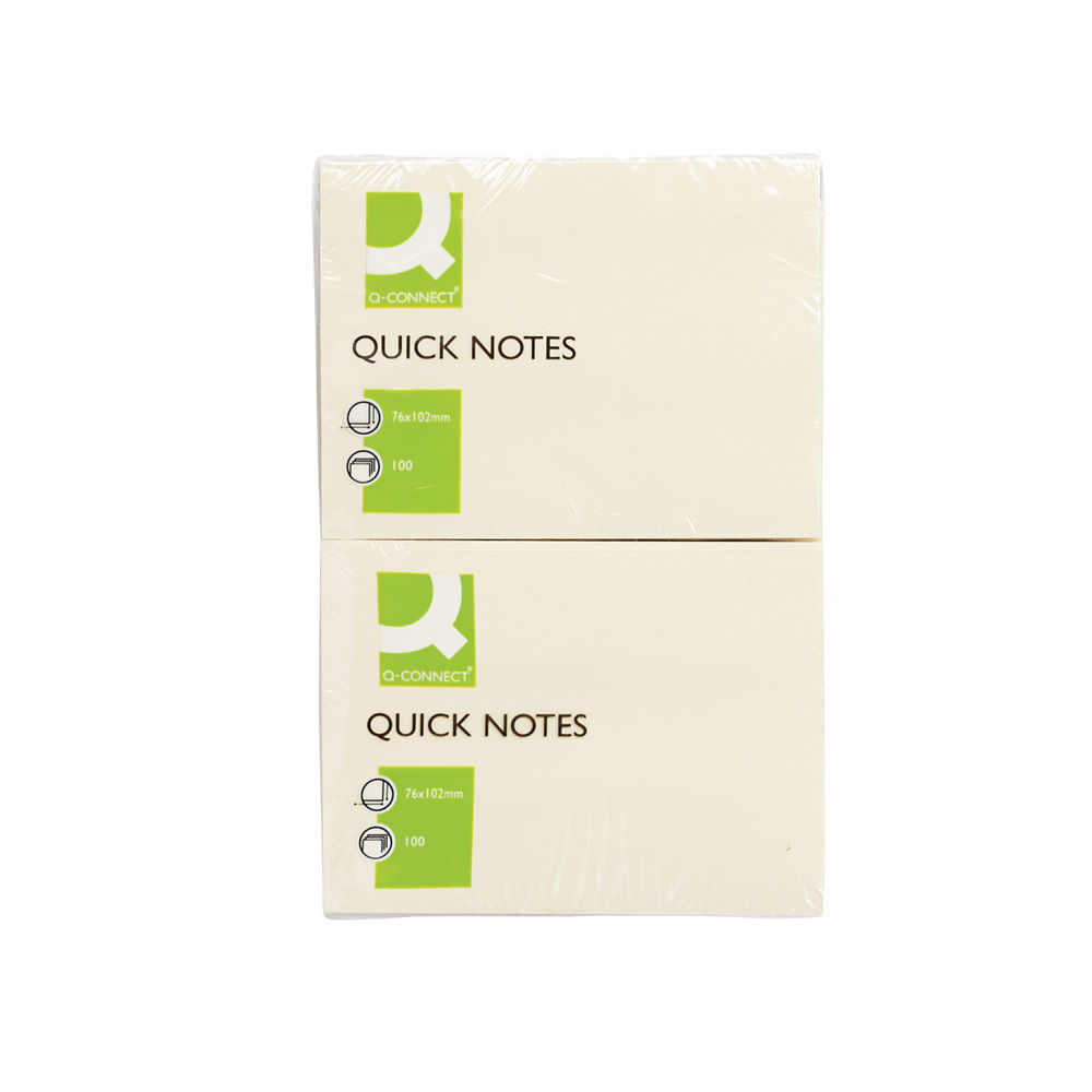 Q-Connect Quick Notes 76x102mm Yellow (Pack of 12) KF01410