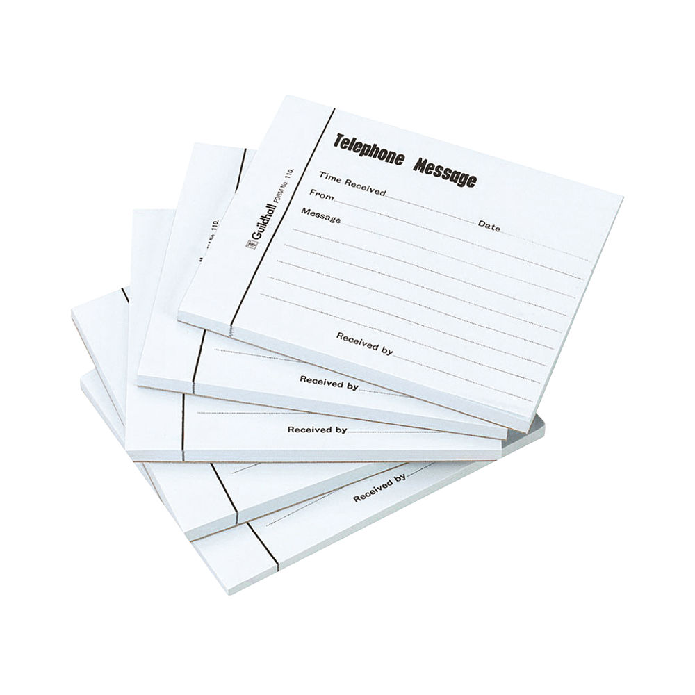 Guildhall Tel Message Pad 100Lf Blue 110 103 Pack Of 5 OEM: 1571