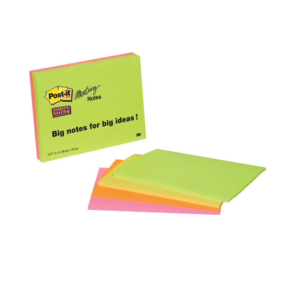 Post-it Supersticky Meet Neon 149mm (Pack of 4) 3M84968