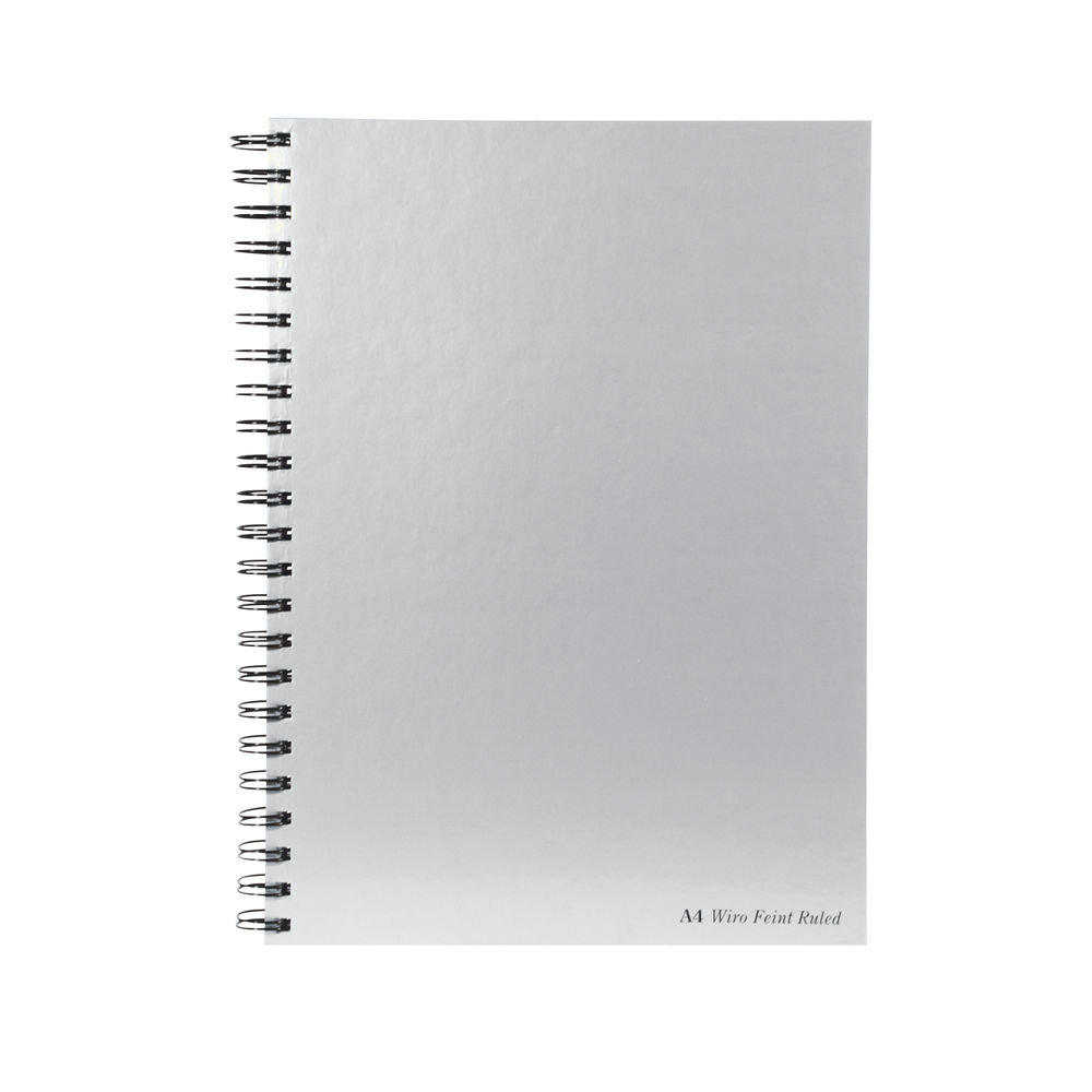 Pukka Pad Silver Ruled Wirebound Notebook 160 Pages A4 (Pack of 5) WRULA4