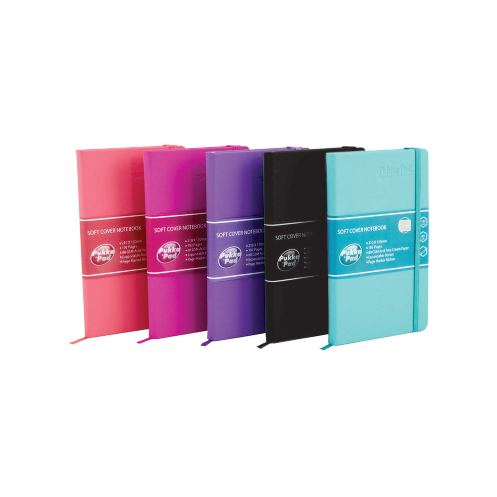 Pukka Pad Signature Soft Cover Notebook Casebound A5 Assorted (Pack of 5) 7747-SIG