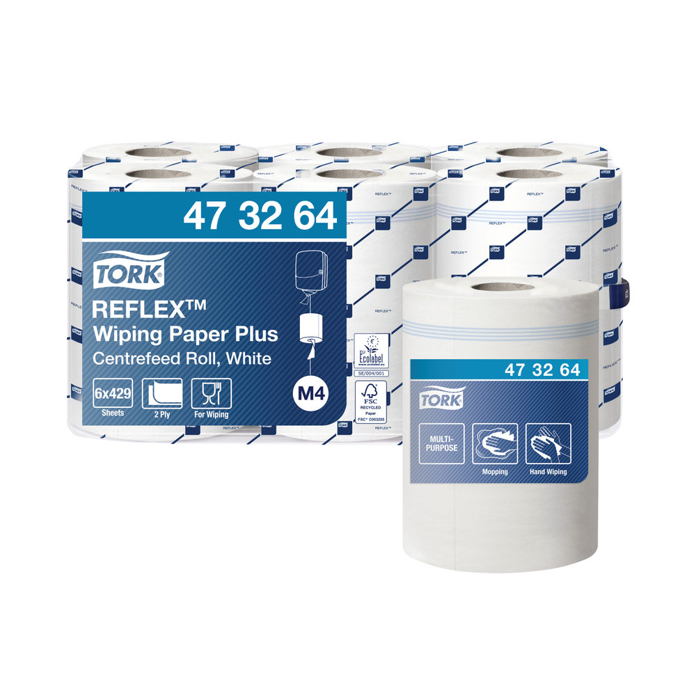 Tork Reflex M4 Centrefeed Roll 2-Ply 150m White (Pack of 6) 473264