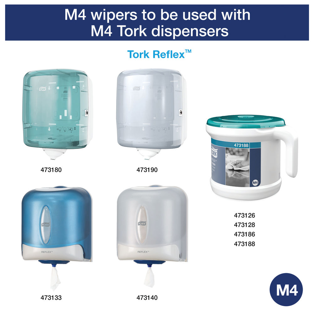 Tork Reflex M4 Centrefeed Wiping Paper 1-Ply 114m (Pack of 6)