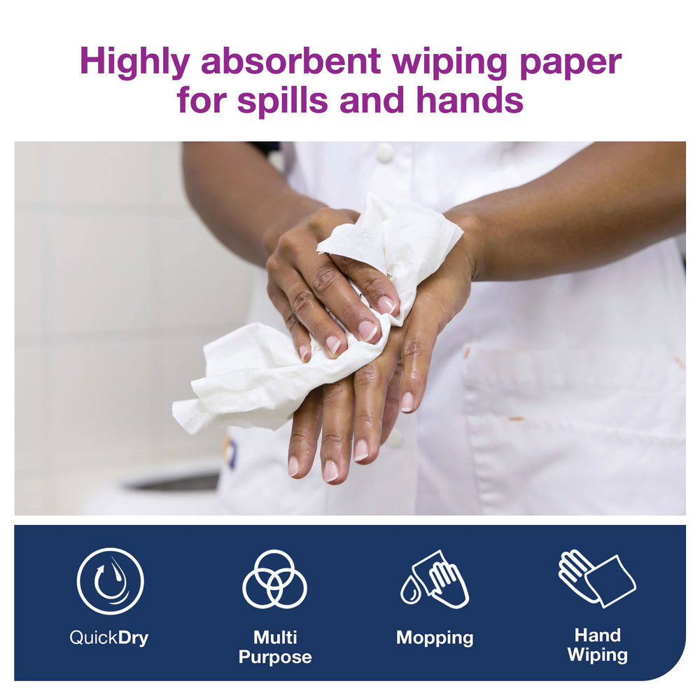 Tork W4 White 2-Ply Wiping Paper Plus (Pack of 5)