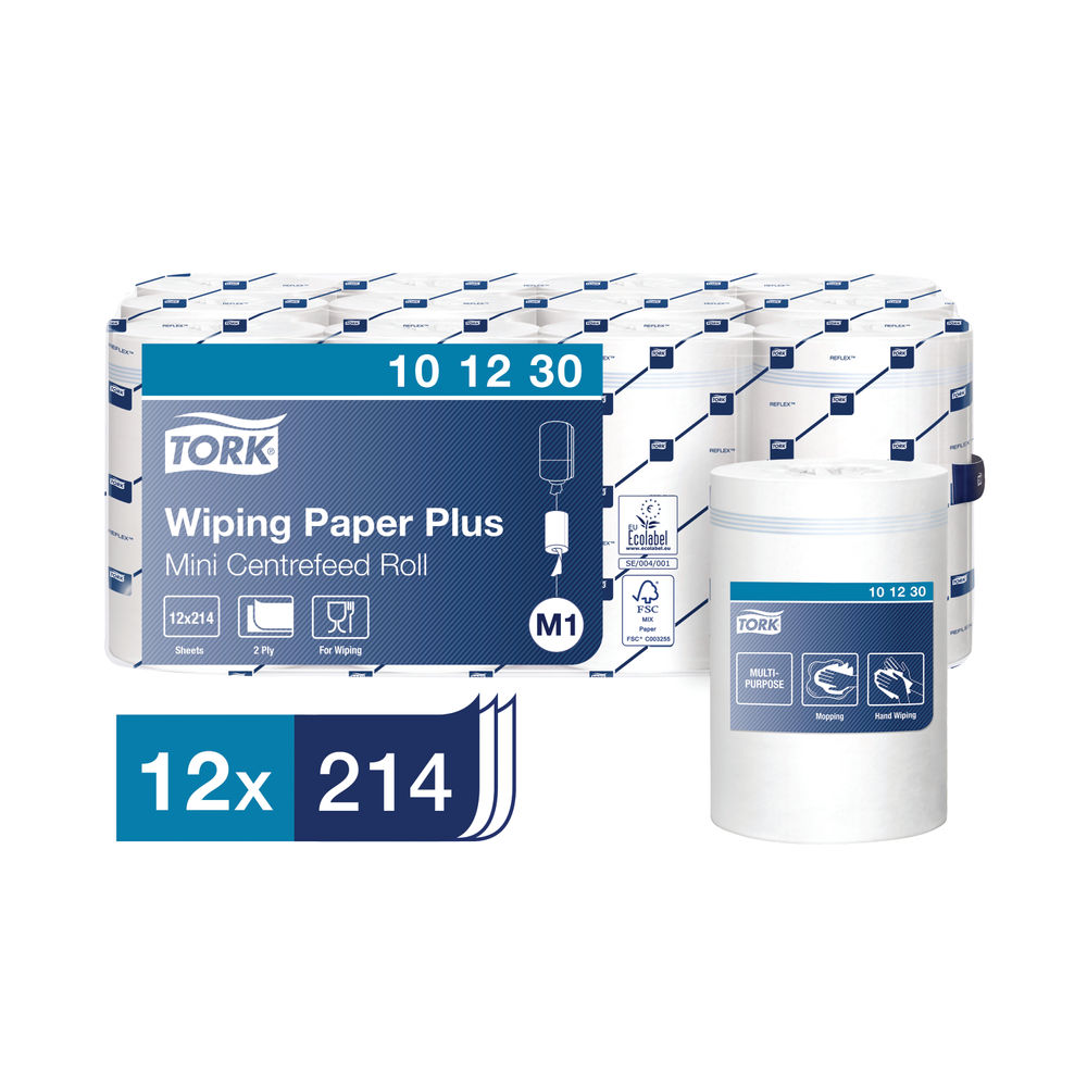 Tork 75m White 2-Ply Mini Centrefeed Rolls (Pack of 12)