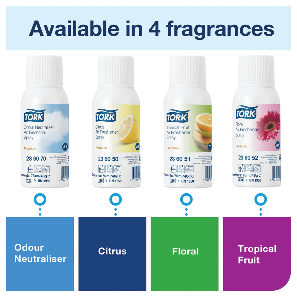 Tork 75ml Citrus A1 Air Freshener Spray Refill (Pack of 12)