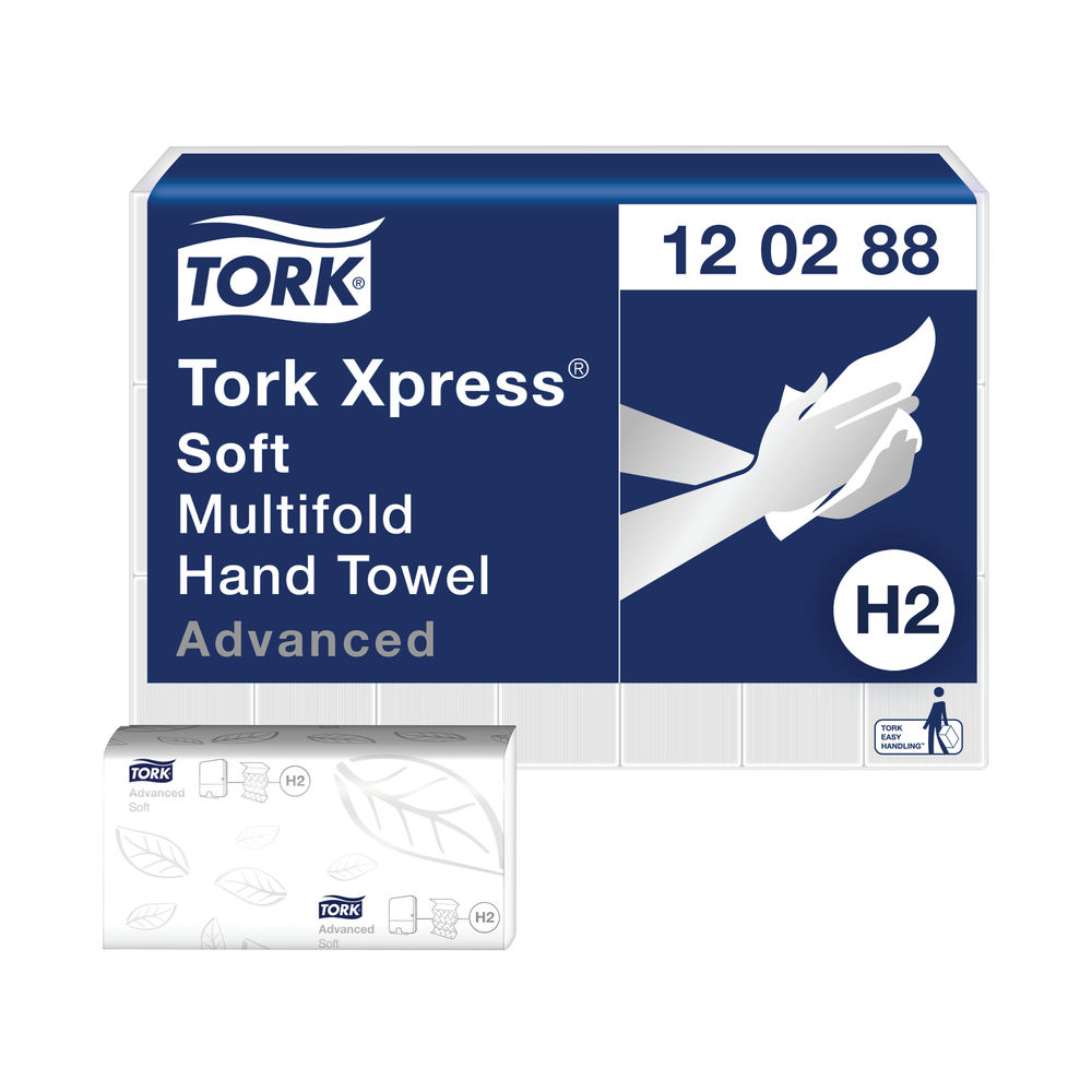 Tork Xpress H2 White 2-Ply Multifold Hand Towels, Pack of 21 - 100288