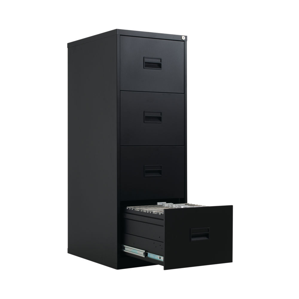 Talos H1300mm Black 4 Drawer Filing Cabinet