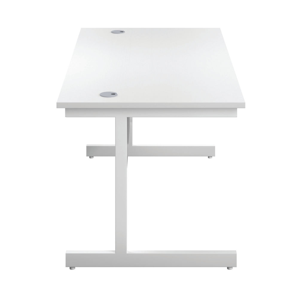 First 1600x800mm White/White Single Rectangular Desk