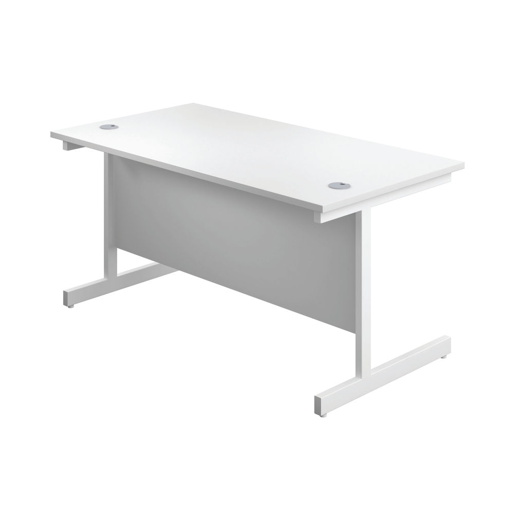 First 1600x800mm White/White Single Rectangular Desk