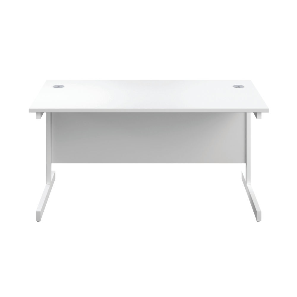 First 1600x800mm White/White Single Rectangular Desk