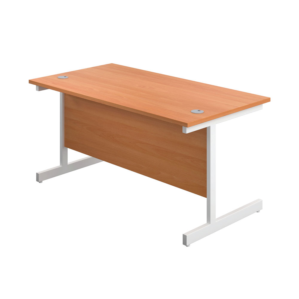 First 1800x800mm Beech/White Single Rectangular Desk