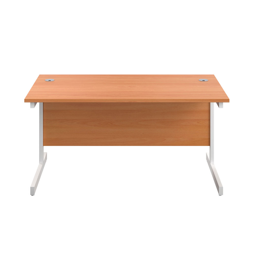 First 1800x800mm Beech/White Single Rectangular Desk