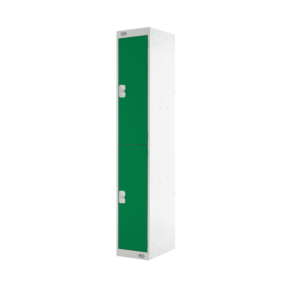 Two Compartment Locker 300x300x1800mm Green Door MC00010