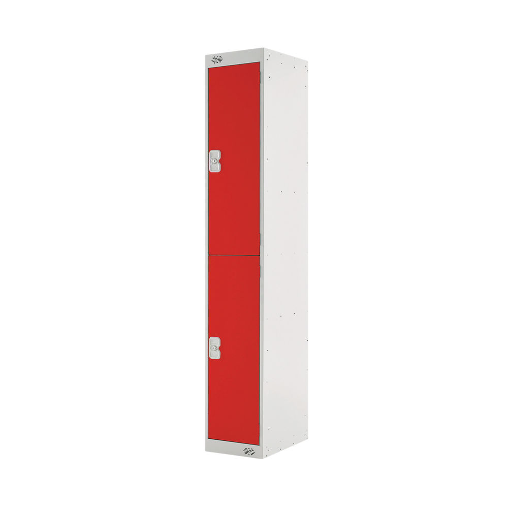 Two Compartment Locker 300x300x1800mm Red Door MC00011