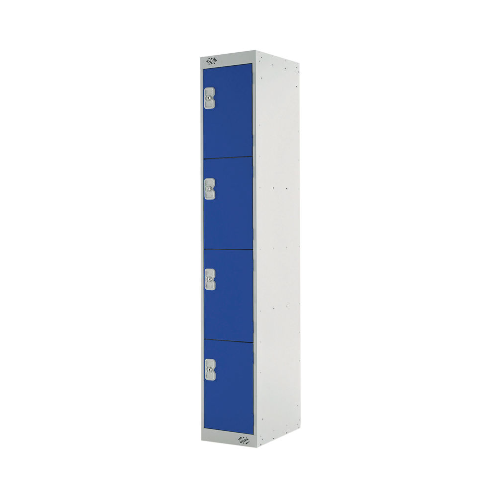 Four Compartment Locker 300x300x1800mm Blue Door MC00019