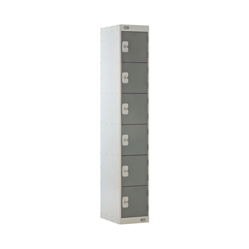 Six Compartment Locker 300x450x1800mm Dark Grey Door MC00069