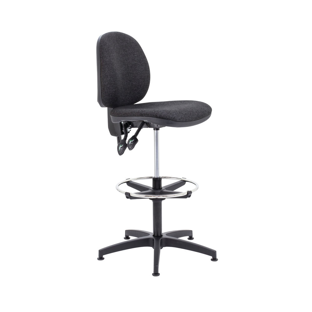 Arista Medium Back Draughtsman Chair 700x700x840-970mm Adjustable Footrest Charcoal KF815148